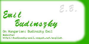emil budinszky business card